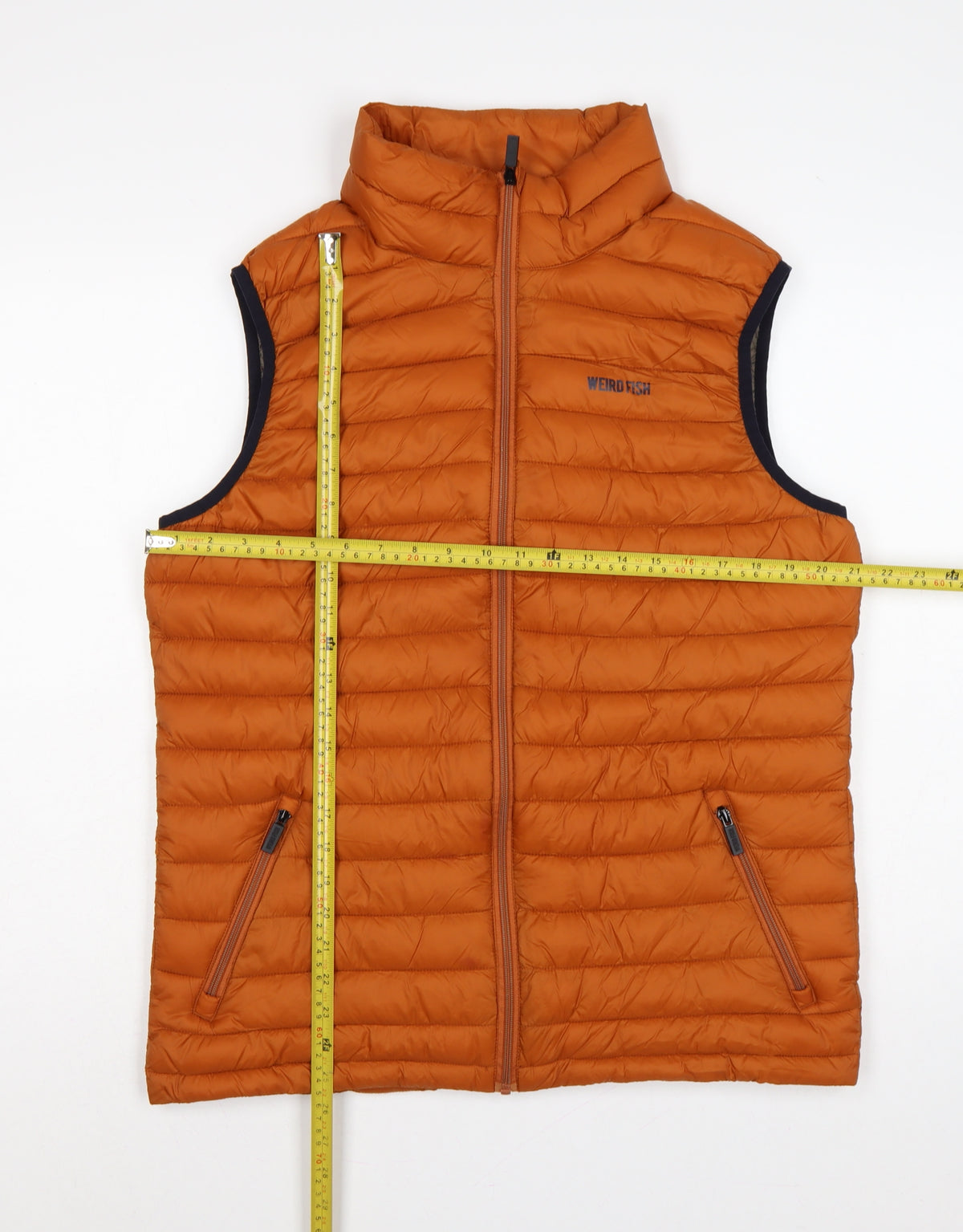 Weird Fish Men’s Orange Medium Quilted Padded Full Zip Bodywarmer