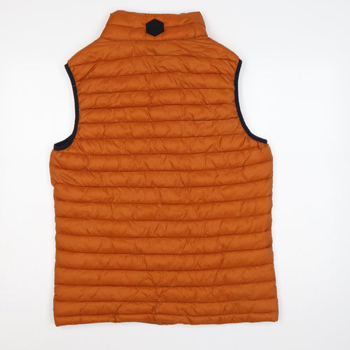 Weird Fish Men’s Orange Medium Quilted Padded Full Zip Bodywarmer
