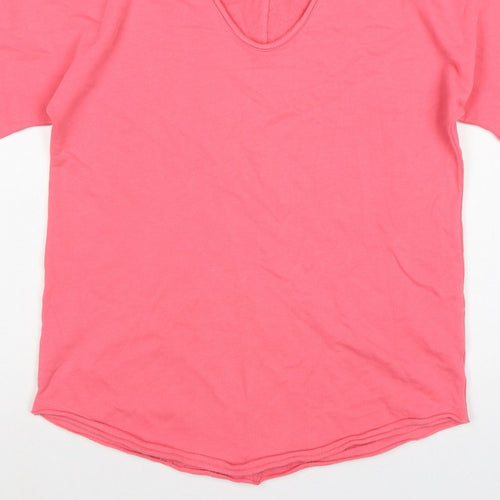 Marks & Spencer Women Pink UK 8 Pullover Short Sleeve V-Neck Sweatshirt