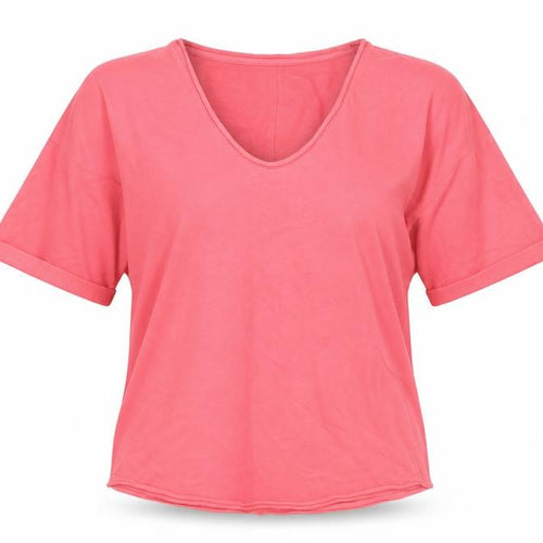 Marks & Spencer Women Pink UK 8 Pullover Short Sleeve V-Neck Sweatshirt