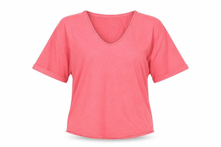 Marks & Spencer Women Pink UK 8 Pullover Short Sleeve V-Neck Sweatshirt