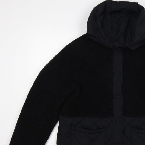 M&S Women’s Black UK 10 Hooded Quilted Fleece Puffer Jacket
