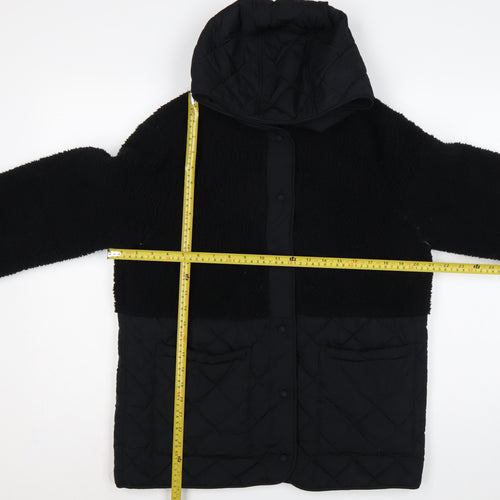 M&S Women’s Black UK 10 Hooded Quilted Fleece Puffer Jacket
