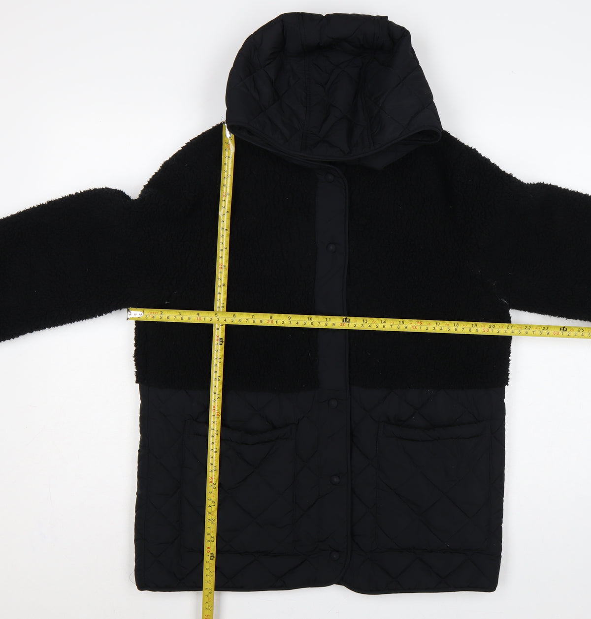 M&S Women’s Black UK 10 Hooded Quilted Fleece Puffer Jacket