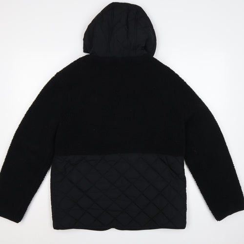 M&S Women’s Black UK 10 Hooded Quilted Fleece Puffer Jacket