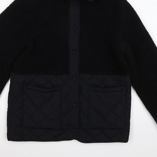 M&S Women’s Black UK 10 Hooded Quilted Fleece Puffer Jacket