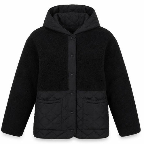 M&S Women’s Black UK 10 Hooded Quilted Fleece Puffer Jacket