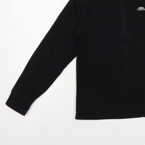 Trespass Boys Black 9-10 Years 1/4 Zip Fleece Sweatshirt