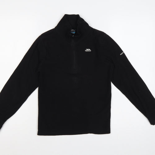 Trespass Boys Black 9-10 Years 1/4 Zip Fleece Sweatshirt