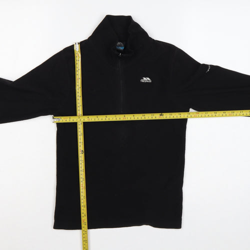Trespass Boys Black 9-10 Years 1/4 Zip Fleece Sweatshirt
