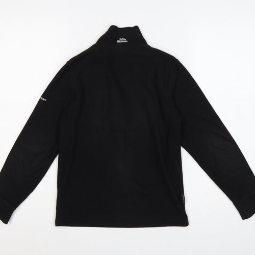 Trespass Boys Black 9-10 Years 1/4 Zip Fleece Sweatshirt
