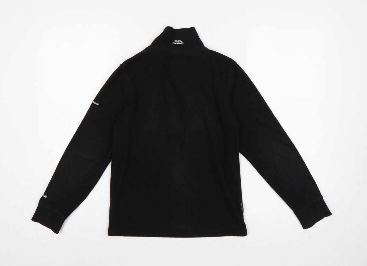 Trespass Boys Black 9-10 Years 1/4 Zip Fleece Sweatshirt