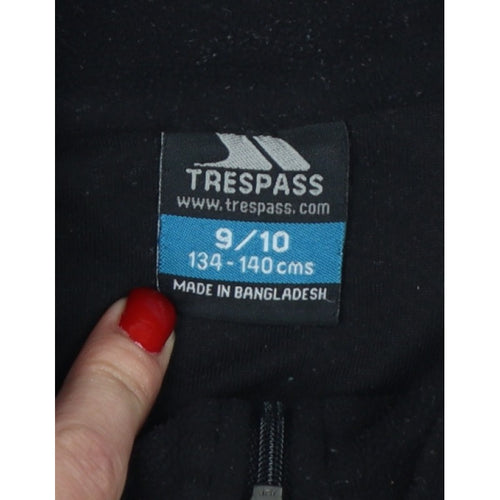 Trespass Boys Black 9-10 Years 1/4 Zip Fleece Sweatshirt