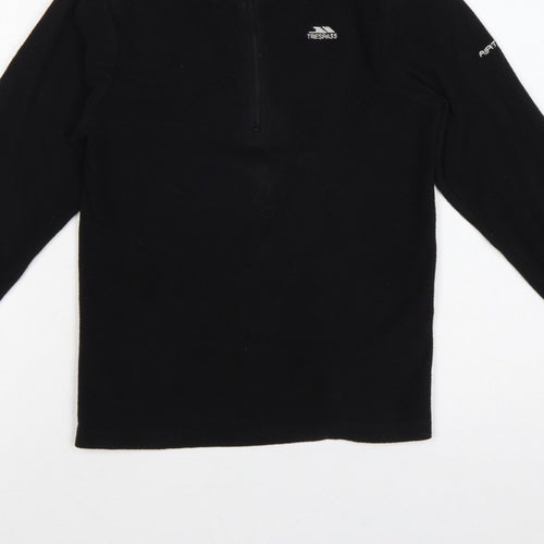 Trespass Boys Black 9-10 Years 1/4 Zip Fleece Sweatshirt