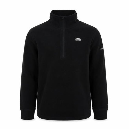 Trespass Boys Black 9-10 Years 1/4 Zip Fleece Sweatshirt
