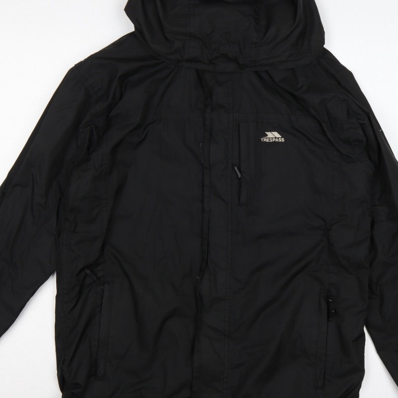 Trespass Men’s Black XS Harry Waterproof Hooded Rain Jacket