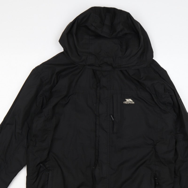 Trespass Men’s Black XS Harry Waterproof Hooded Rain Jacket