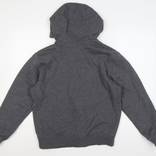 Nike Men’s Grey Small Full Zip Hooded Fleece Sweatshirt Logo