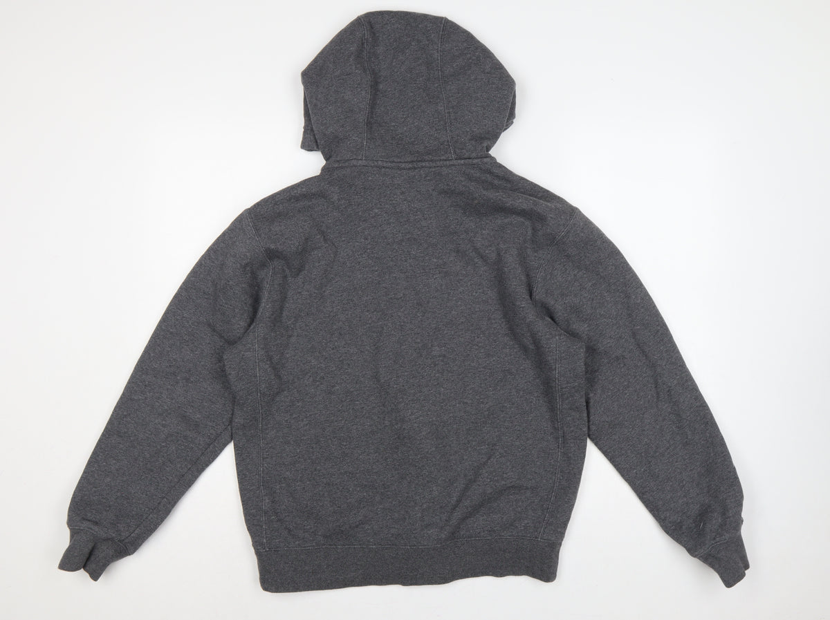 Nike Men’s Grey Small Full Zip Hooded Fleece Sweatshirt Logo