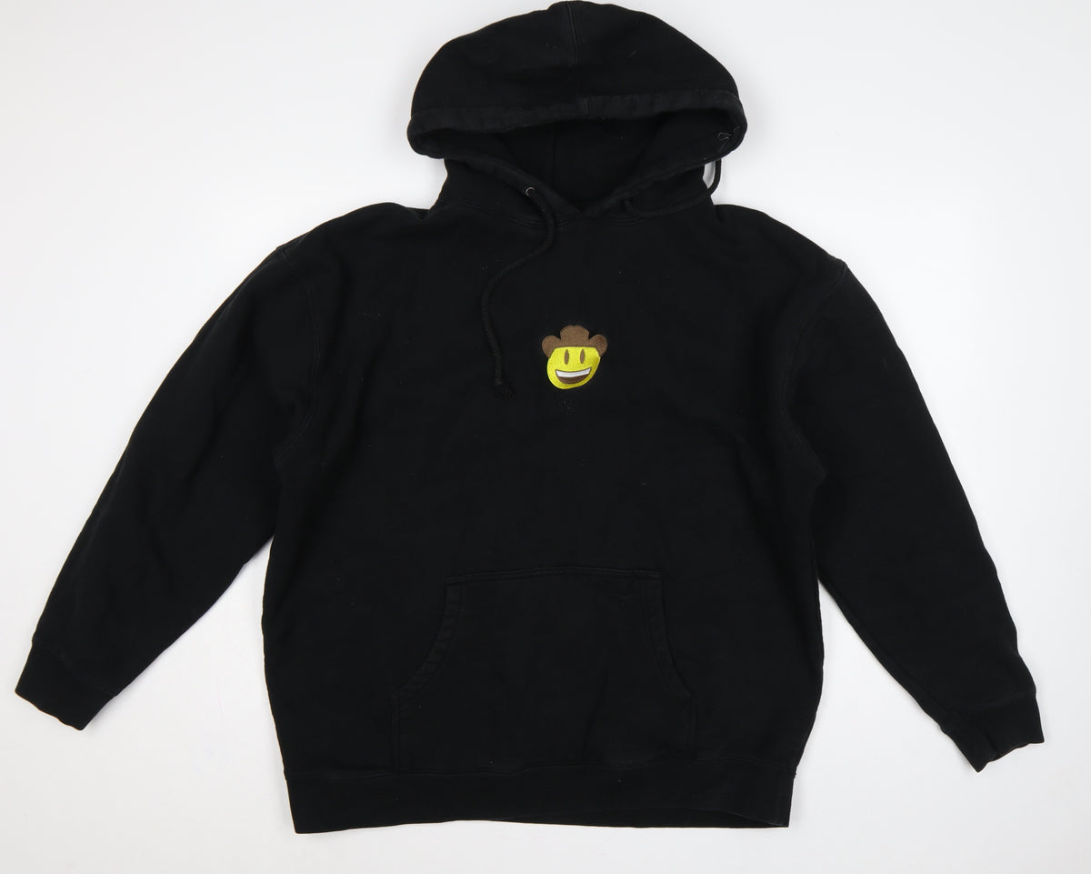 Antonio Garcia Men's Black XL Cowboy Smiley Embroidered Pullover Hoodie