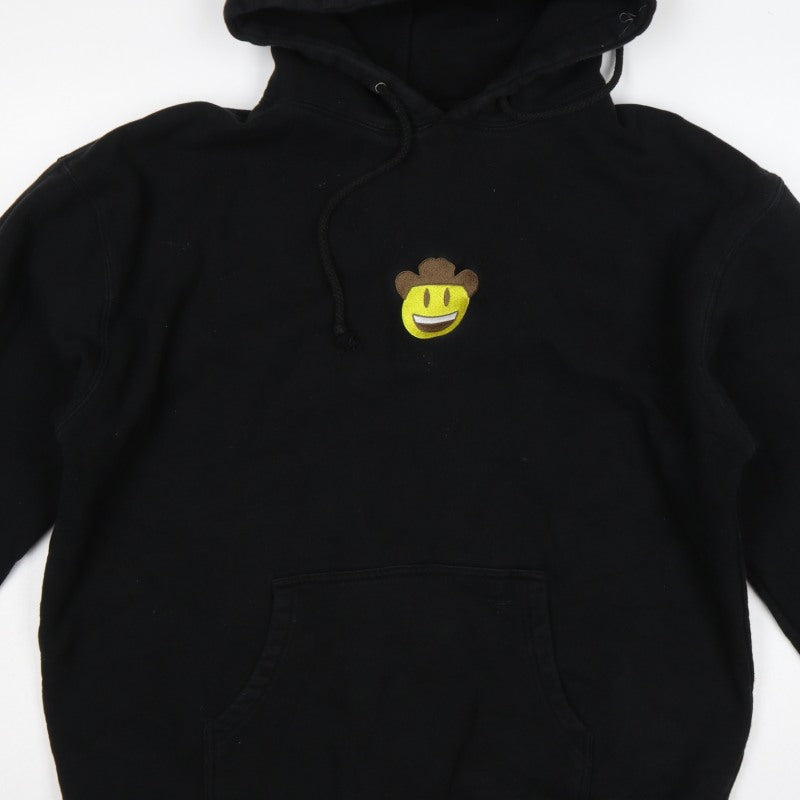 Antonio Garcia Men's Black XL Cowboy Smiley Embroidered Pullover Hoodie