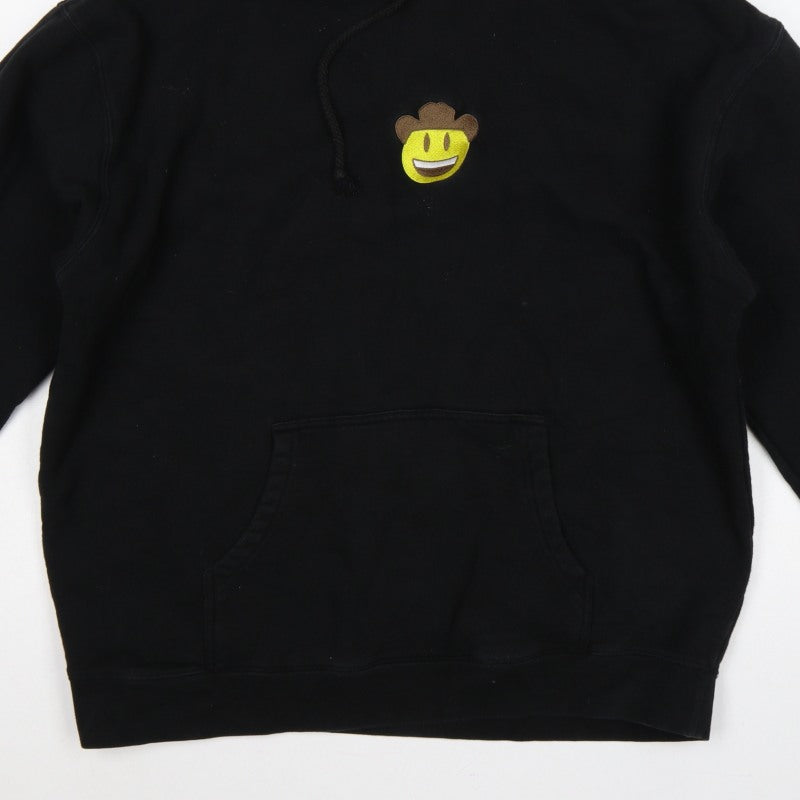 Antonio Garcia Men's Black XL Cowboy Smiley Embroidered Pullover Hoodie