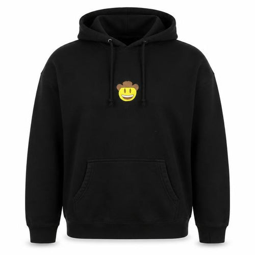 Antonio Garcia Men's Black XL Cowboy Smiley Embroidered Pullover Hoodie