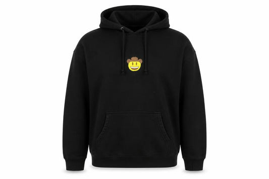 Antonio Garcia Men's Black XL Cowboy Smiley Embroidered Pullover Hoodie