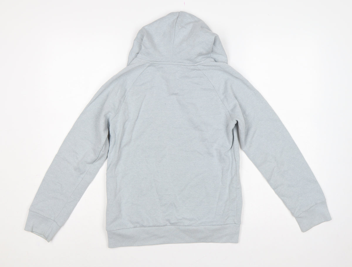 Under Armour Boys Grey Medium Pullover Hoodie Logo Pocket Sports