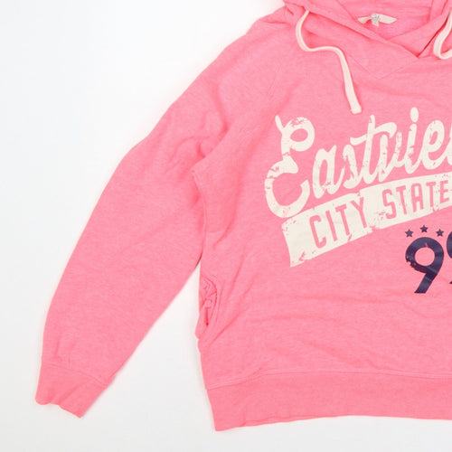Clockhouse Women Pink XL Pullover Hoodie Graphic Print Pockets