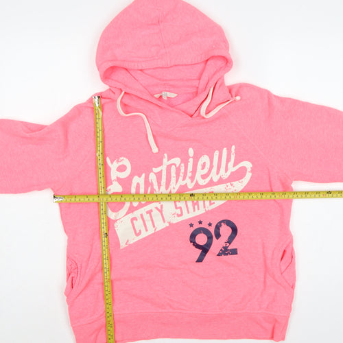 Clockhouse Women Pink XL Pullover Hoodie Graphic Print Pockets