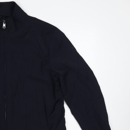 Autograph Men Navy M Wool Blend Full Zip Basic Jacket