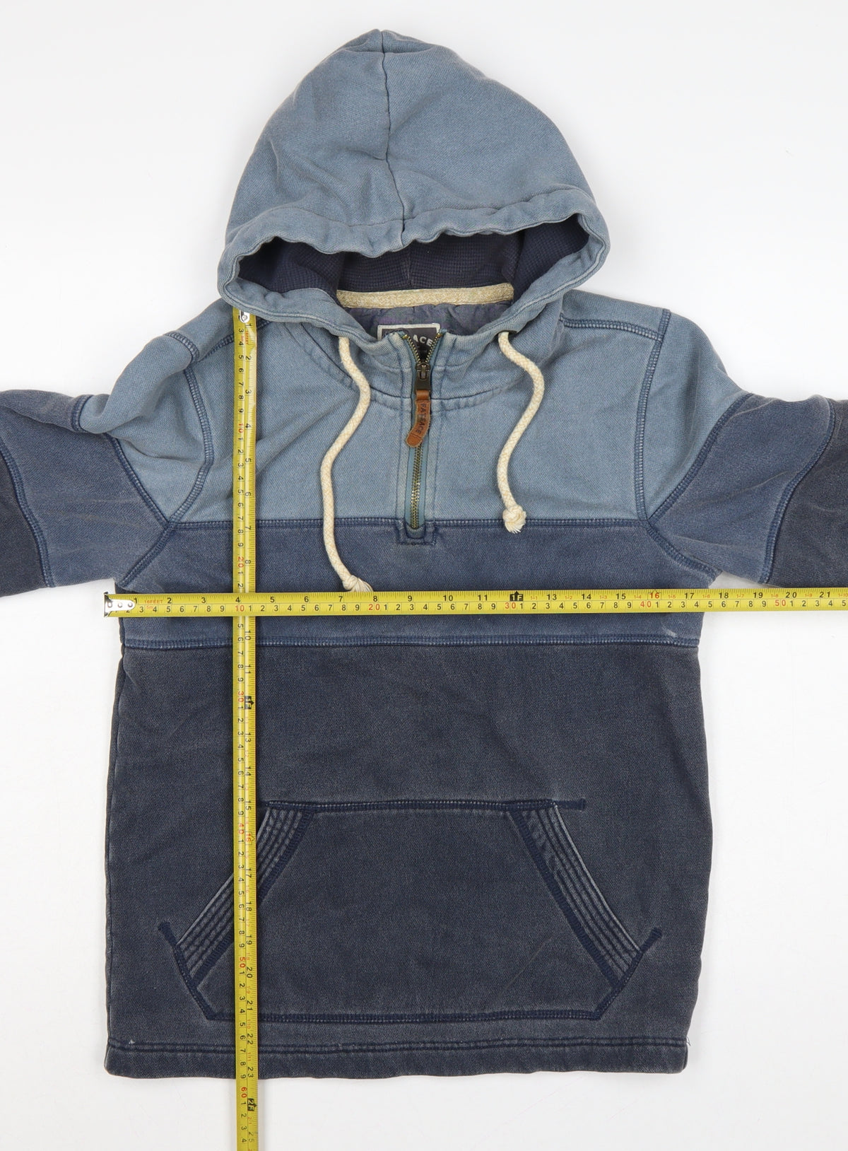 FatFace Men’s Blue XS 1/4 Zip Hooded Pullover Sweatshirt
