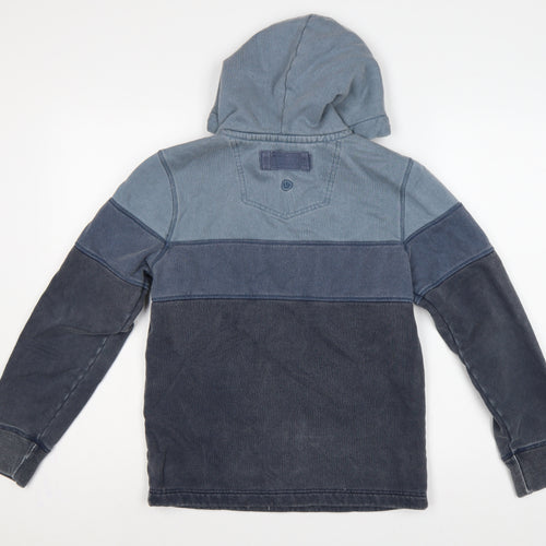 FatFace Men’s Blue XS 1/4 Zip Hooded Pullover Sweatshirt