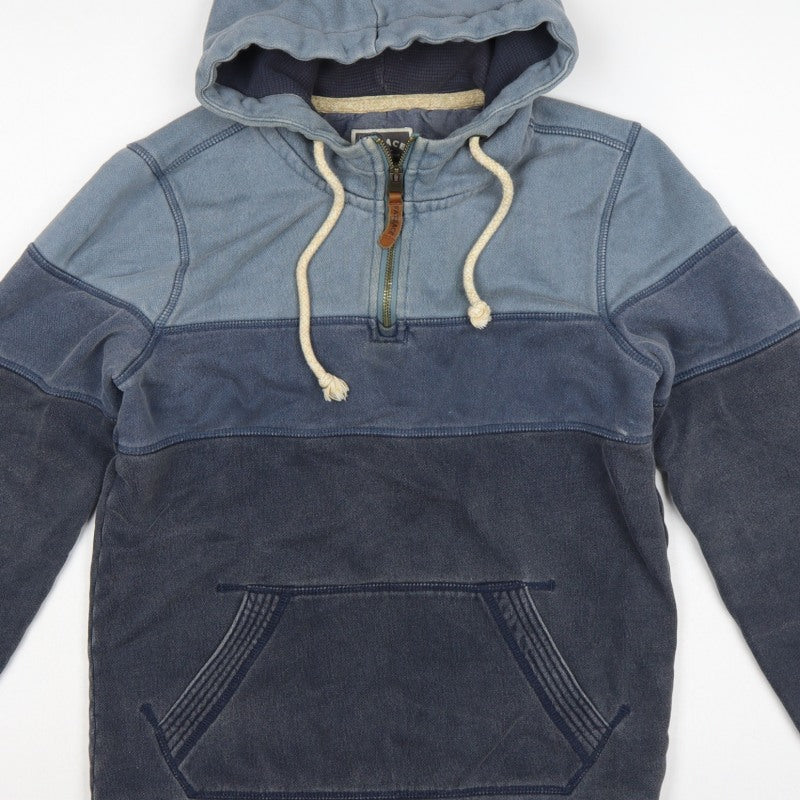 FatFace Men’s Blue XS 1/4 Zip Hooded Pullover Sweatshirt