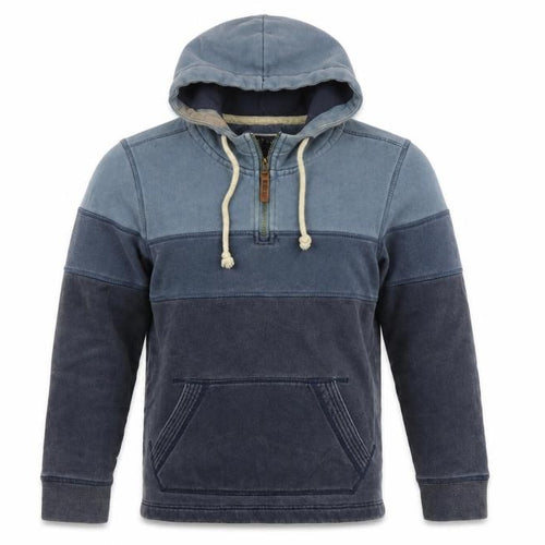 FatFace Men’s Blue XS 1/4 Zip Hooded Pullover Sweatshirt