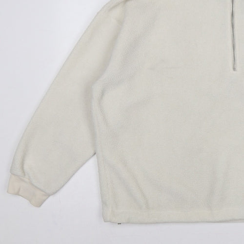 New Look Women’s Ivory L Quarter Zip Fleece Pullover Sweatshirt