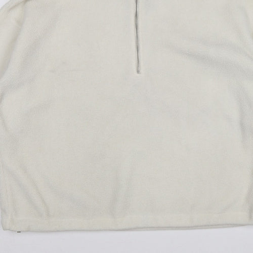 New Look Women’s Ivory L Quarter Zip Fleece Pullover Sweatshirt