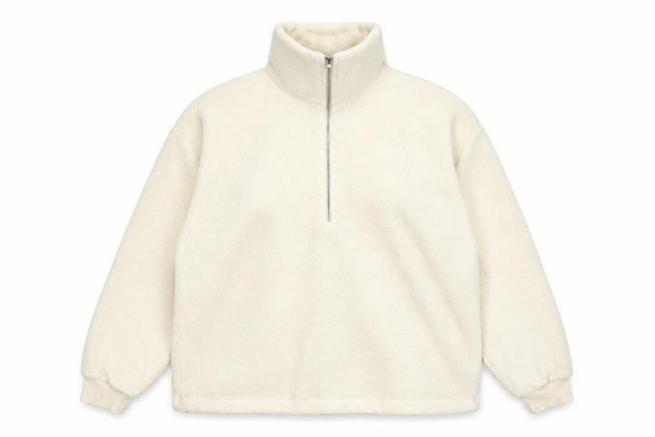 New Look Women’s Ivory L Quarter Zip Fleece Pullover Sweatshirt