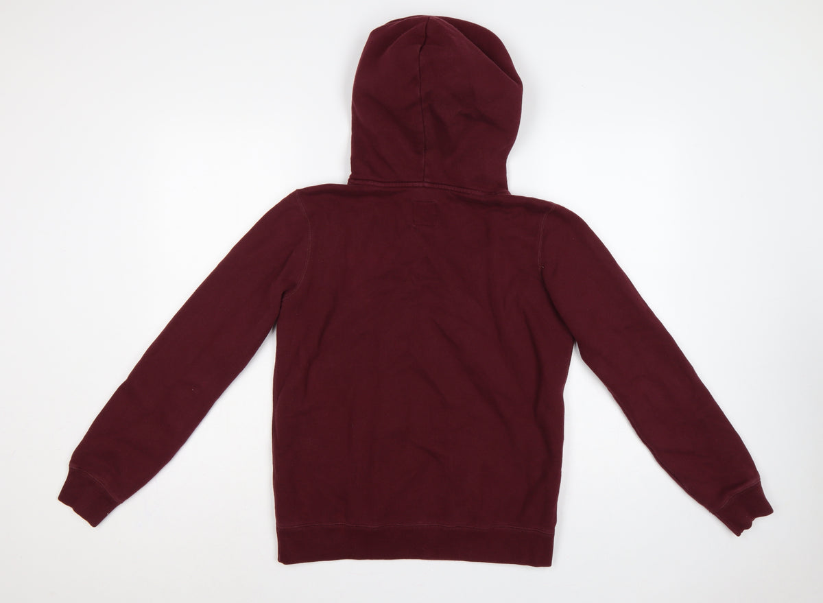 Jack Wills Women’s Red Embroidered Logo Pullover Hoodie UK 10