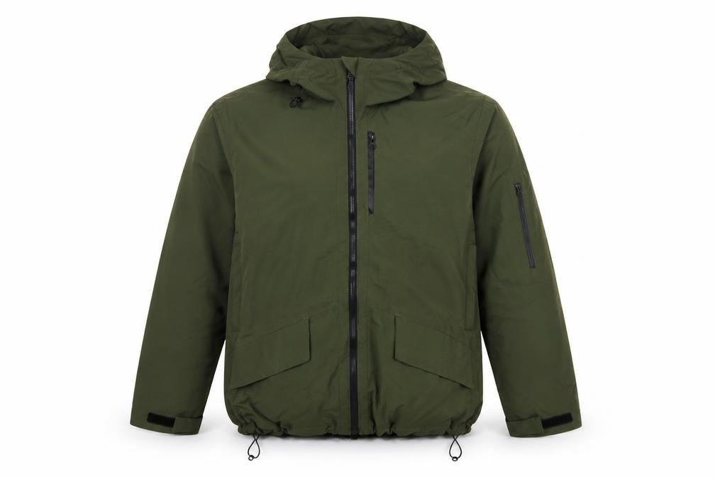 TU Men’s Green Large Hooded Insulated Full Zip Jacket