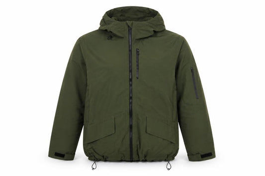TU Men’s Green Large Hooded Insulated Full Zip Jacket