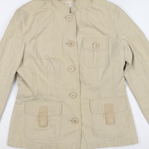 Next Women’s Beige UK 10 Cotton Belted Utility Jacket