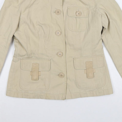 Next Women’s Beige UK 10 Cotton Belted Utility Jacket