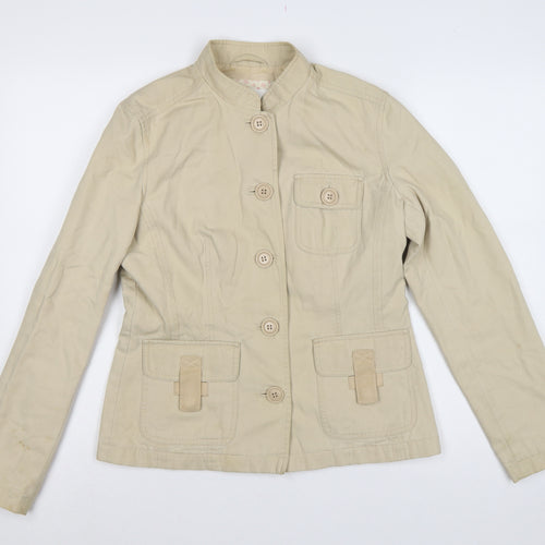 Next Women’s Beige UK 10 Cotton Belted Utility Jacket