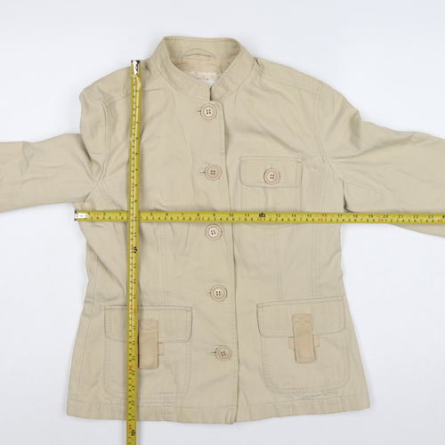 Next Women’s Beige UK 10 Cotton Belted Utility Jacket