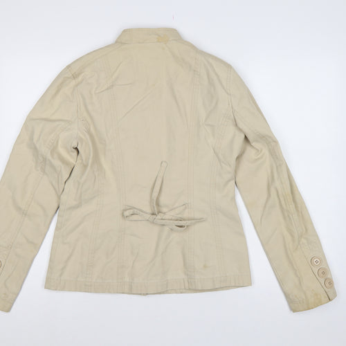 Next Women’s Beige UK 10 Cotton Belted Utility Jacket