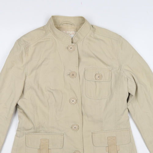 Next Women’s Beige UK 10 Cotton Belted Utility Jacket