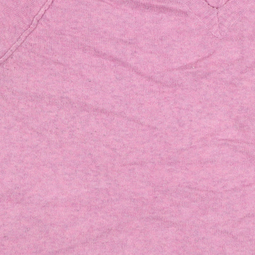 Oliver Bonas Women Pink Cashmere V-Neck Jumper UK 14 Long Sleeve