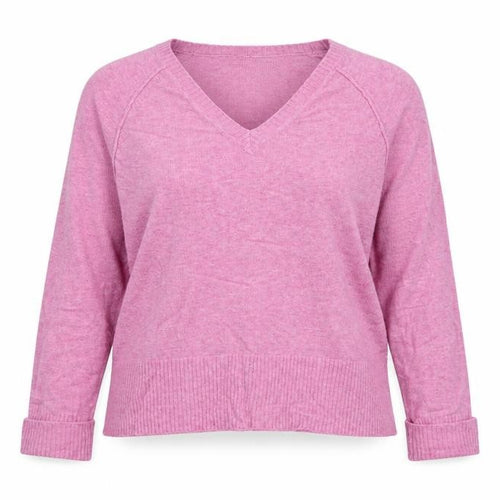 Oliver Bonas Women Pink Cashmere V-Neck Jumper UK 14 Long Sleeve